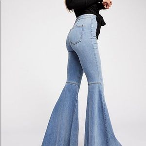 Free people penny pull on flare jeans